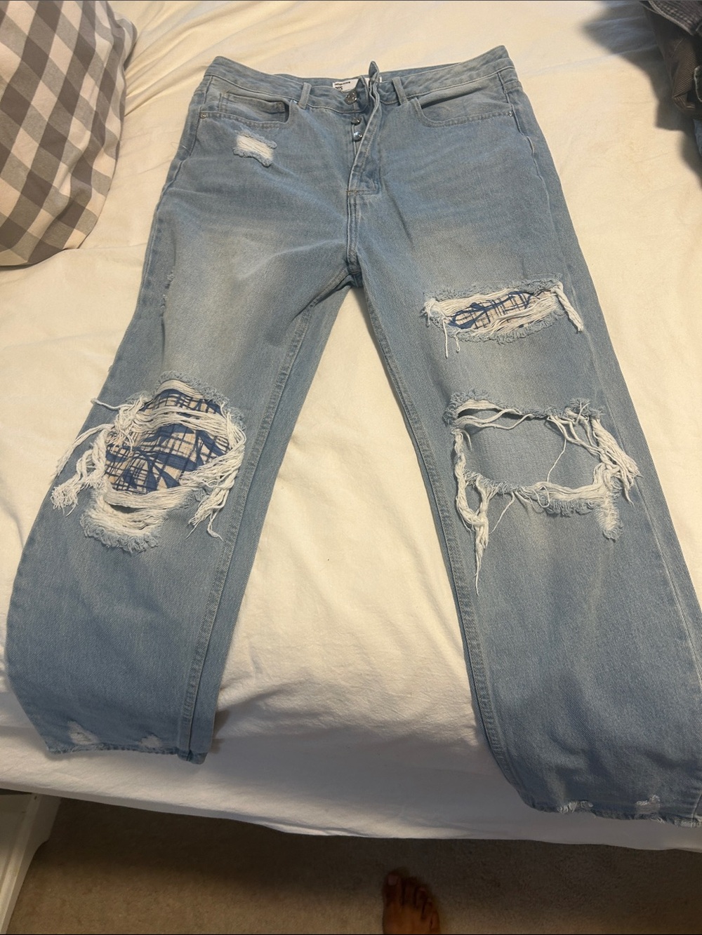 Light Blue Distressed Women's Jeans